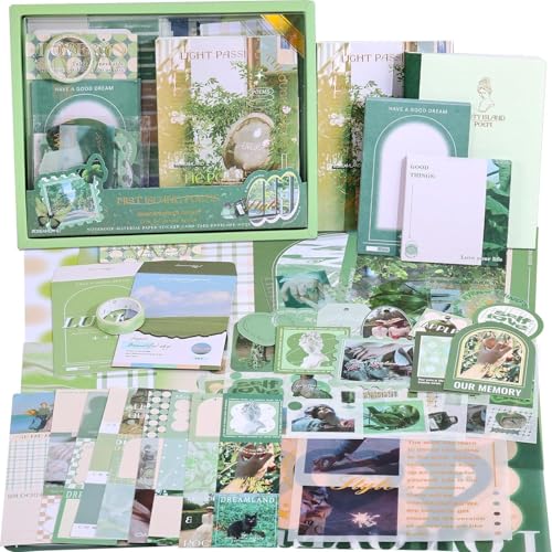 ATIRAMANIYA Scrapbook Kit 232 Pcs, Junk Journal Kit with Journaling Supplies, Scrapbook Paper, A6 Grid Notebook, Washi Stickers, Washi Tape, Scrapbook Kit Craft DIY Gift Set (Poetry Scrapbook) - Image 1