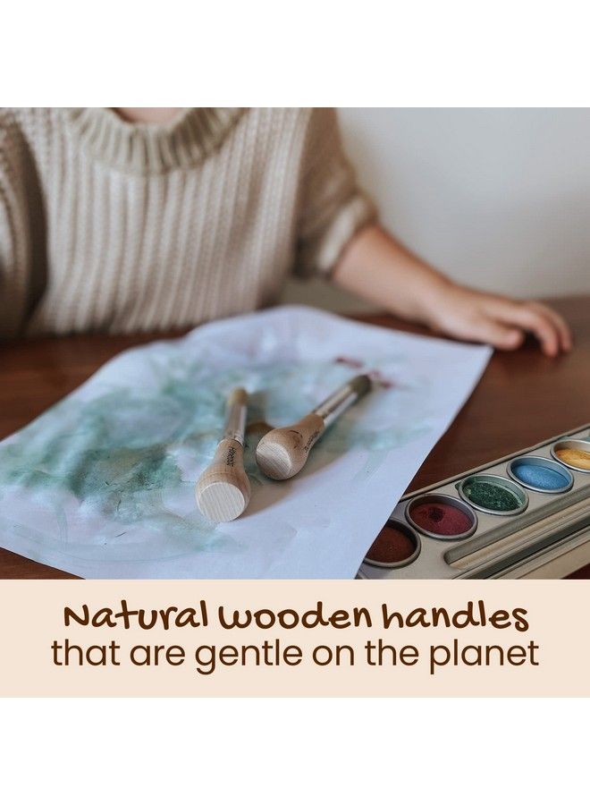 Honeysticks My First Paint Brush Set 3 Pack. Perfect First Paint Brushes For Baby Toddler. Jumbo Paint Brushes For Toddlers With A Chubby Wood Handle For Easy Grip. Handy Storage Container. Vegan  - Image 5