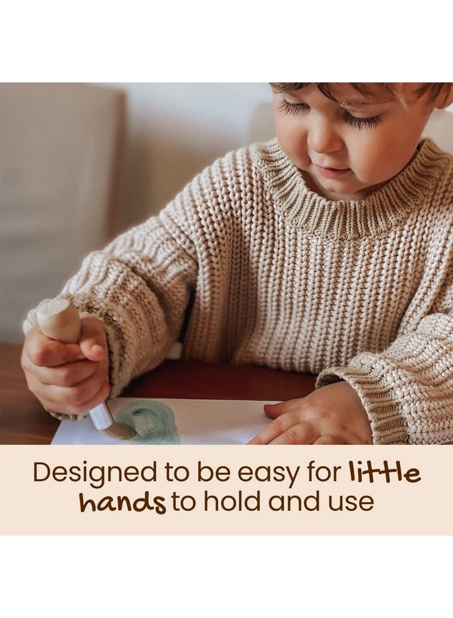 Honeysticks My First Paint Brush Set 3 Pack. Perfect First Paint Brushes For Baby Toddler. Jumbo Paint Brushes For Toddlers With A Chubby Wood Handle For Easy Grip. Handy Storage Container. Vegan  - Image 4