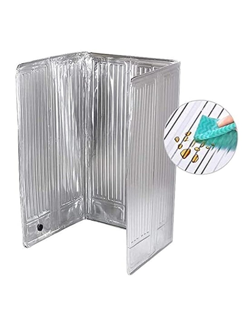 Meetion 1pc Anti Splatter Shield Guard Oil Barrier Oil Barrier Stove Oil Splash Proof Baffle For Stove Top And Frying Pan Aluminum Foil Oil Anti Splatter Shield Guard Kitchen Gas Stove Insulation Board Splash Guard (50*90cm) - Image 1