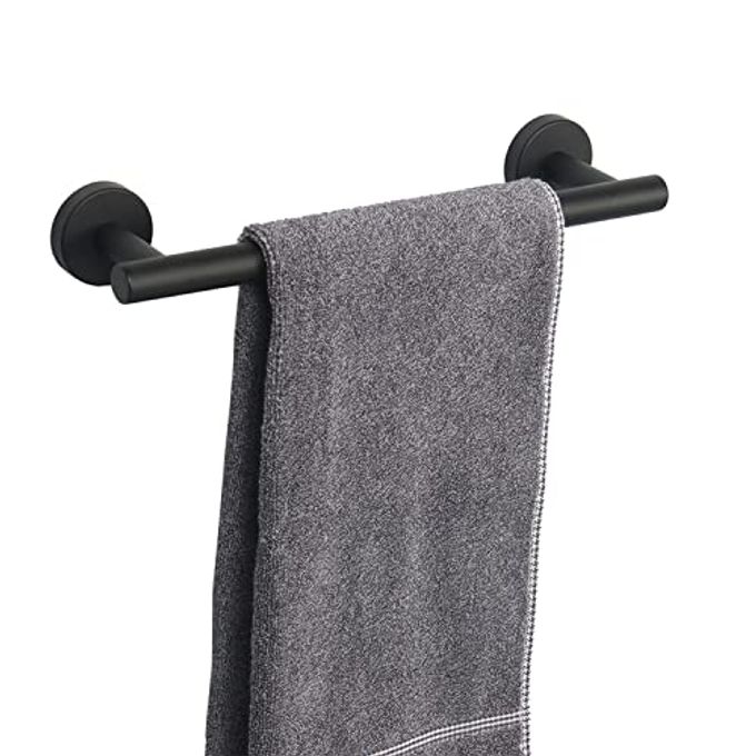 BATH TOWEL BAR THICKEN SUS304 STAINLESS STEEL BATHROOM TOWEL HOLDER TOWEL ROD FOR BATHROOM HEAVY DUTY WALL MOUNTED TOWEL RACK HANGER 12IN BLACK
