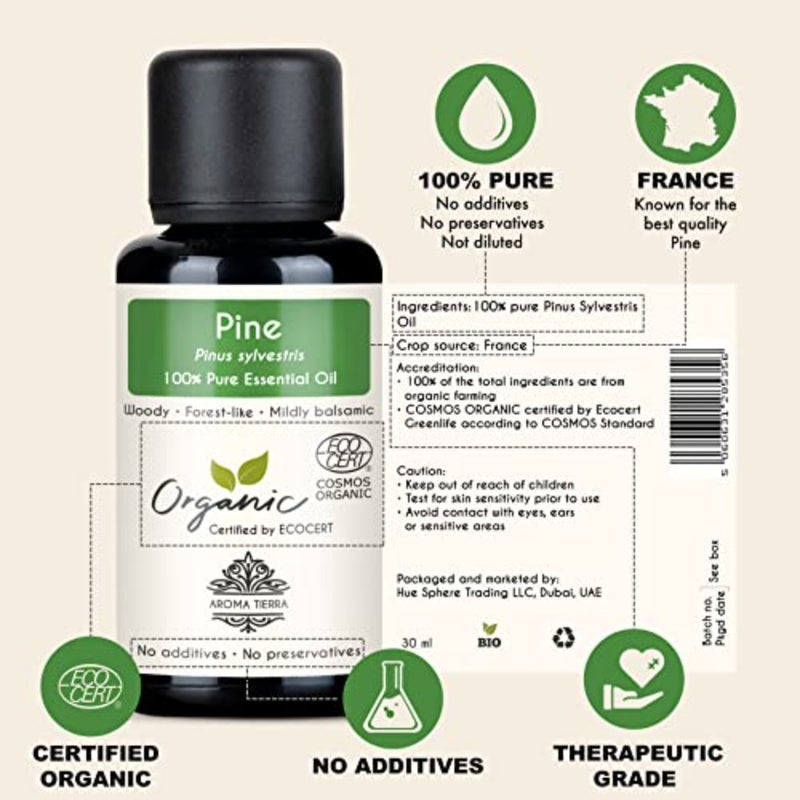 Organic Pine Essential Oil 30ml - 100% Pure and Natural - Fresh, Crisp and Forest-like - For Aromatherapy, Diffuser, Relaxation, Purify Air, Wellness and Home - Image 2