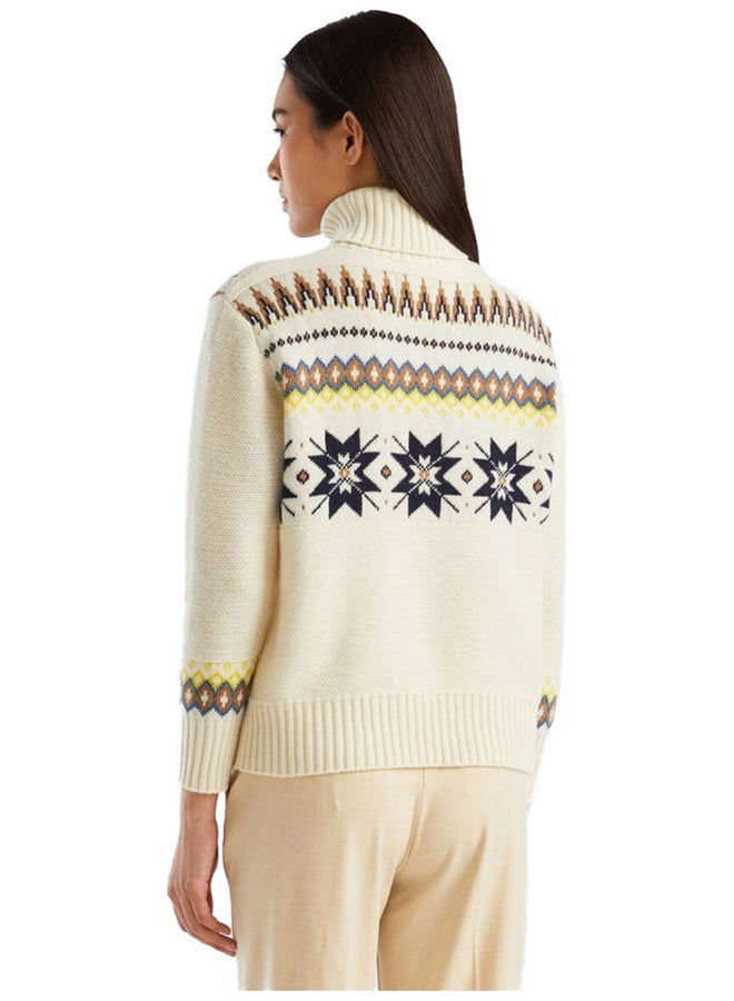 Benetton TURTLENECK WITH GEO PATTERNS - Image 3