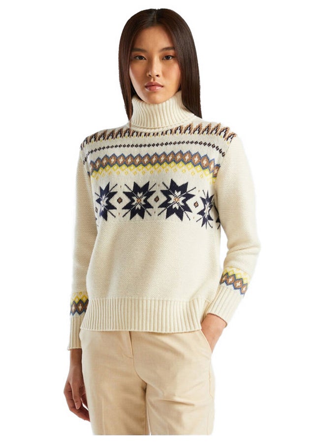 Benetton TURTLENECK WITH GEO PATTERNS - Image 5