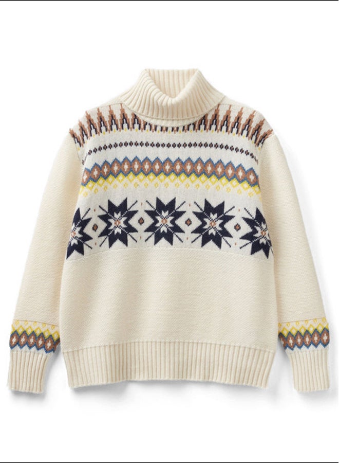 Benetton TURTLENECK WITH GEO PATTERNS - Image 4