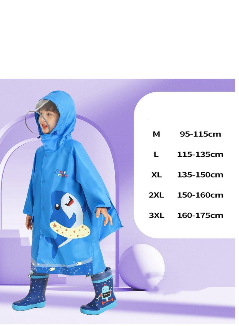 Loquat Cartoon Boy And Girl Body Waterproof One-piece Raincoat 
