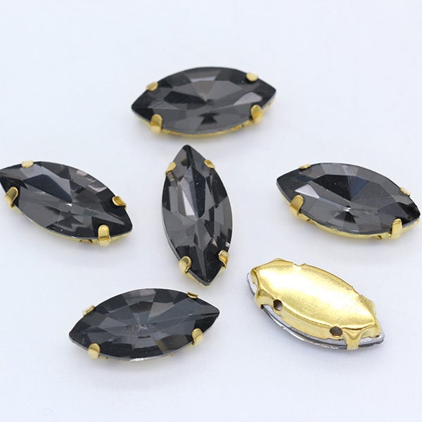 Wholesale horse eye crystal glass claw drill multi-specification hand-stitched claw drill DIY clothing wedding dress bag shoes accessories Transparent Gray 
