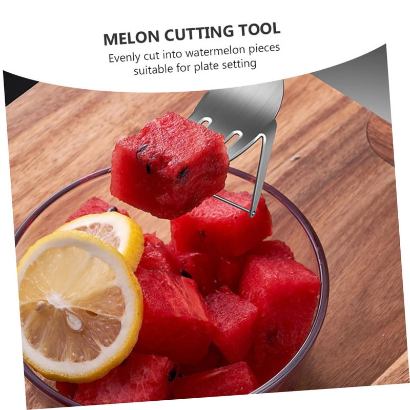 Stainless Steel Watermelon Cutter Slicer Portable Fruit Vegetable Slicing Tool Easy Serving - Image 3