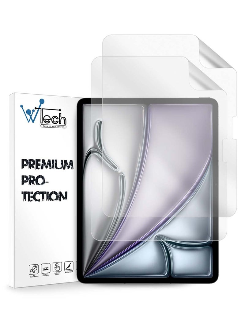 Wtech Apple iPad Air 2025 (7th Generation) M3 11 inch Wtech Premium Pure Hydrogel Matte Film Thin and Flexible Screen Protector 2 Pack - Clear - Image 1