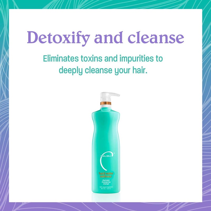 Malibu C Hard Water Wellness Shampoo - Hydrating, Sulfate-Free Hair Care for Hard Water - Removes Minerals and Buildup (33.8 oz) - Image 3