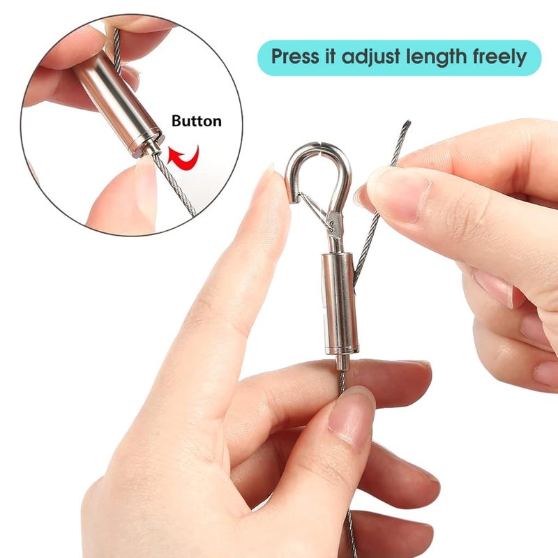 HASTHIP ® 2 قطع خطافات للصور، الأعمال الفنية، الملابس، أصص النباتات، سلك تعليق صور قابل للتعديل بطول 1م، سلك ستانلس ستيل ثقيل لتحمل الوزن (تحت 50 كجم) - Image 3