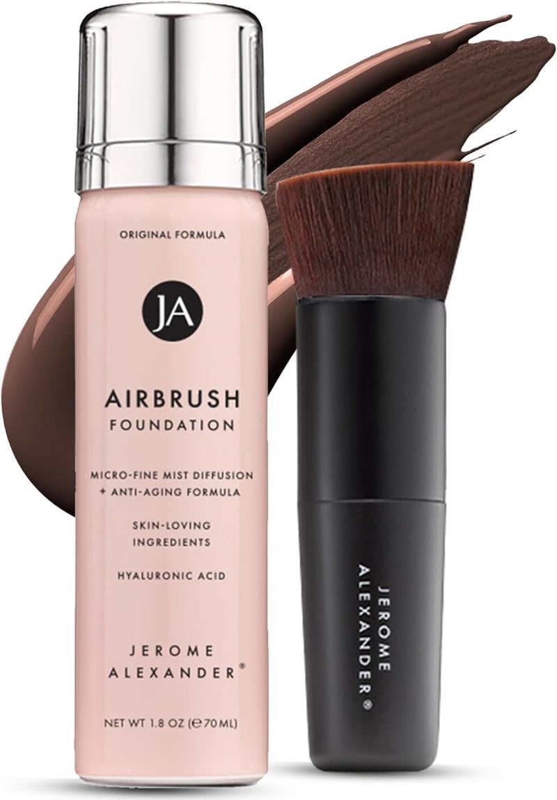 Jerome Alexander MagicMinerals AirBrush Foundation Set with Kabuki Brush - Dark Espresso - Image 1
