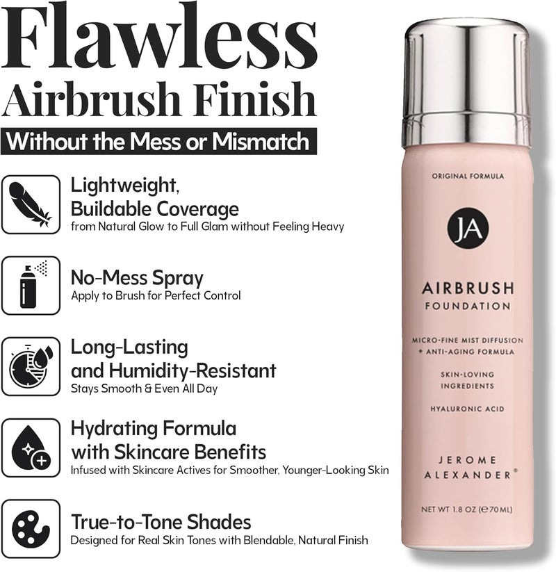 Jerome Alexander MagicMinerals AirBrush Foundation Set with Kabuki Brush - Dark Espresso - Image 2