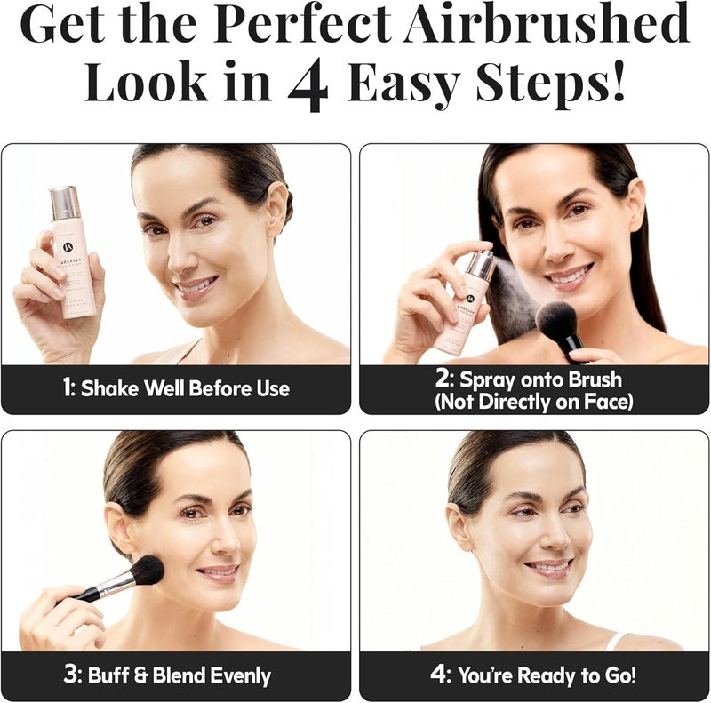 Jerome Alexander MagicMinerals AirBrush Foundation Set with Kabuki Brush - Dark Espresso - Image 3