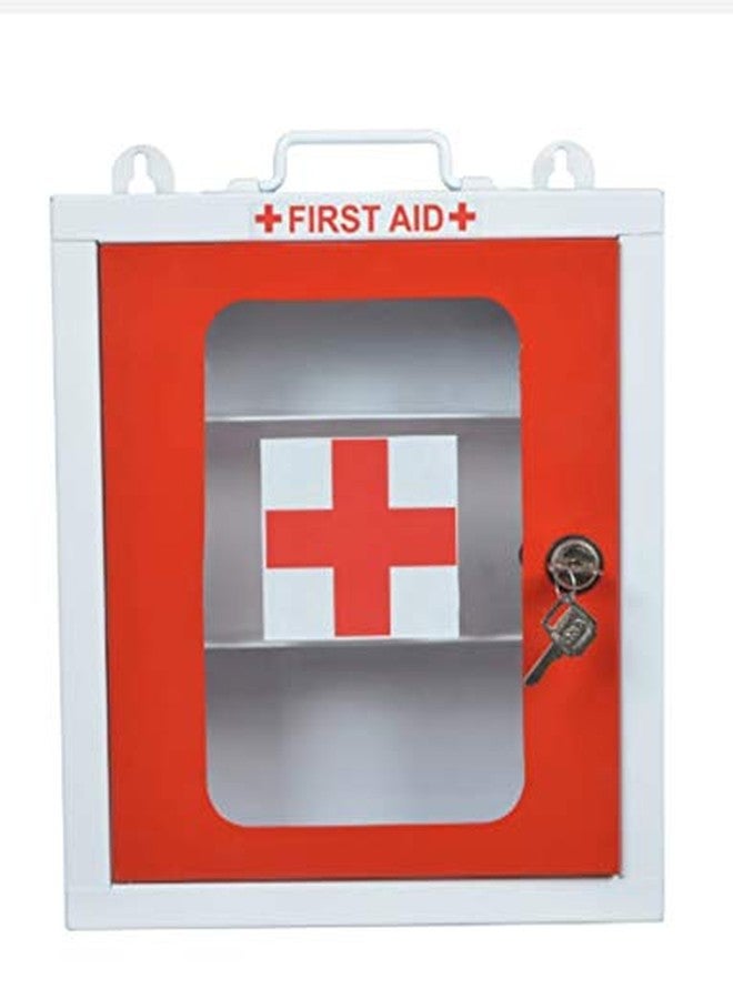 LEPOSE صندوق الإسعافات الأولية من ليبوز - أحمر وأبيض، 290 × 90 × 340 مم (عرض × عمق × ارتفاع)، 4 أقسام، قابل للقفل، شفاف، مثالي للمكاتب والمستشفيات والمدارس والمصانع والاستخدام الشخصي - Image 1
