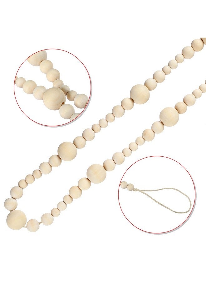 GWHOLE 7.2 Ft Christmas Wooden Bead Garland Natural Prayer Beads for Christmas Tree Decor, Table Decor Boho Decor Modern Farmhouse Home Mantel Rustic Country Holiday Decor - Image 3