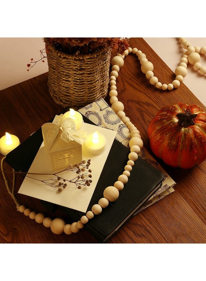 GWHOLE 7.2 Ft Christmas Wooden Bead Garland Natural Prayer Beads for Christmas Tree Decor, Table Decor Boho Decor Modern Farmhouse Home Mantel Rustic Country Holiday Decor - Image 4