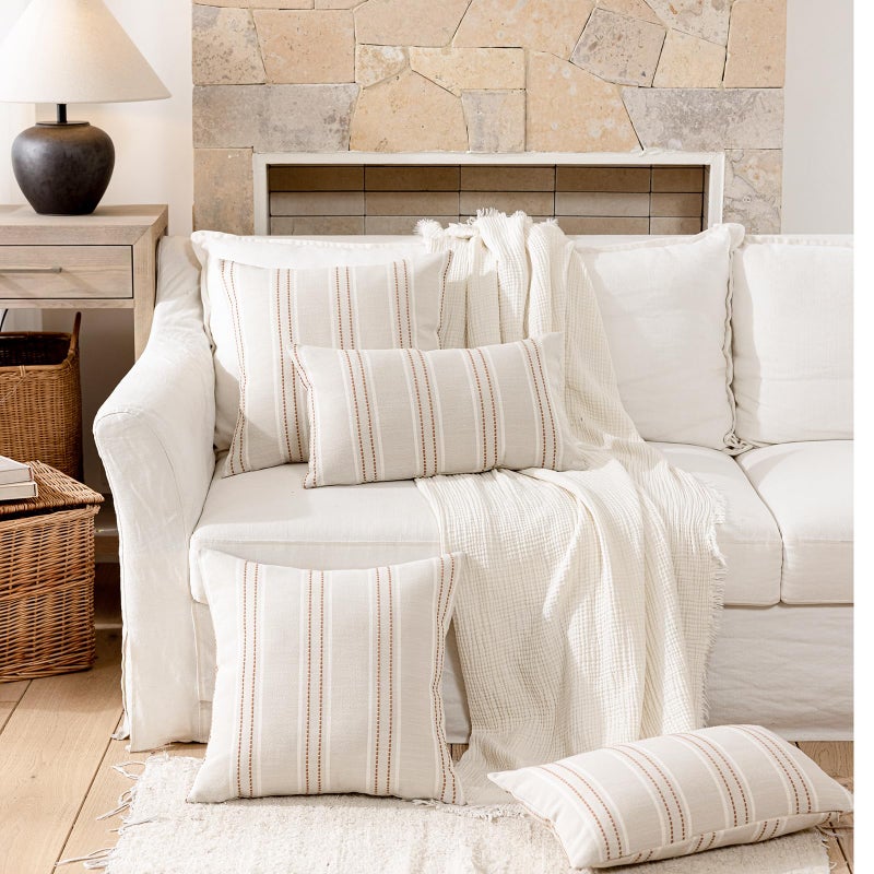 Hckot Throw Pillow Covers 20x20 Set of 2 Camel Pillow Covers Farmhouse Decorative Pillows Textured Linen Square Cushion Covers for Sofa Couch Bed Living Room Decor(Camel) - Image 5