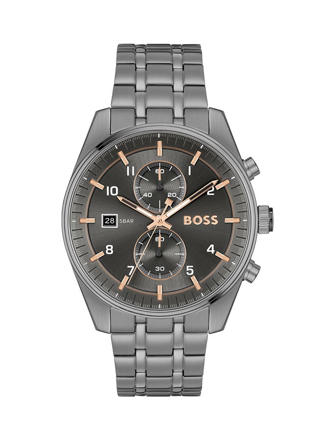 HUGO BOSS ساعة يد رجالية كرونوغراف دائرية الشكل من الستانلس ستيل 1514153 - 44 ملم  - Image 1