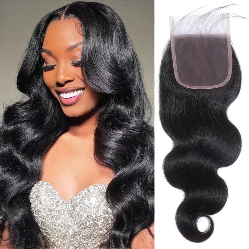 Selina 5x5 Hd Lace Closure Brazilian Body Wave Closure Lace Closure Human Hair Unprocessed Human Hair Brazilian Virgin Hair Free Part Closure Natural Hair Color Black 12Inch 5X5Body