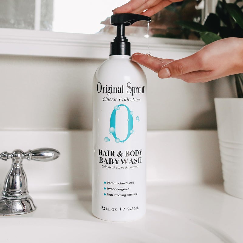Original Sprout Baby Shampoo and Body Wash, Hypoallergenic Formula with Organic Calendula & Rosemary for Sensitive Hair & Skin, 32 oz. Bottle - Image 2