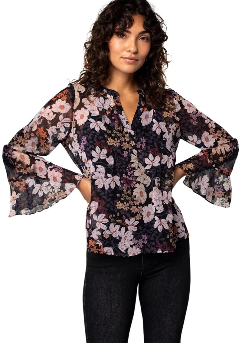 Toochki Women's Georgette Floral Straight Western Top | Winter Tops | Western | Latest Woman Tunic | Trendy - Image 1