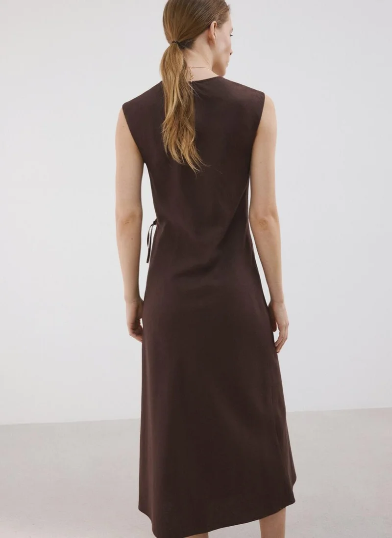 MANGO Wrap midi-dress with knot