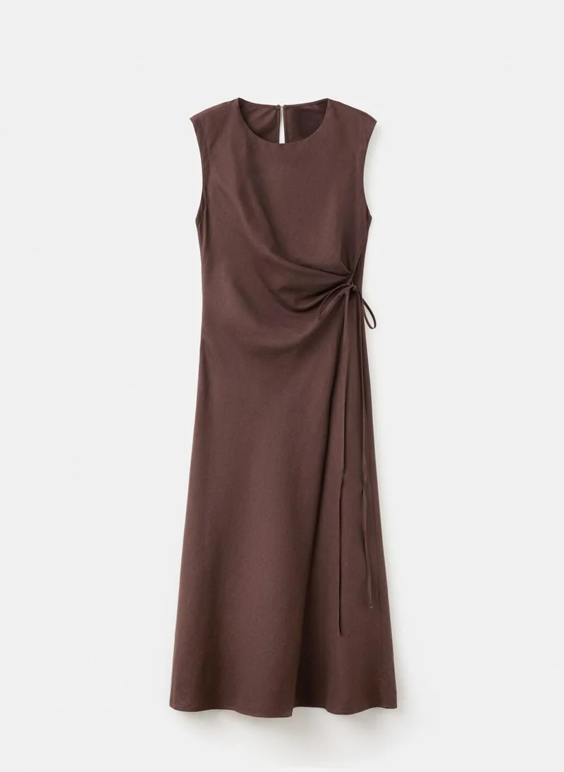 MANGO  Wrap midi-dress with knot for Women | Best Price UAE