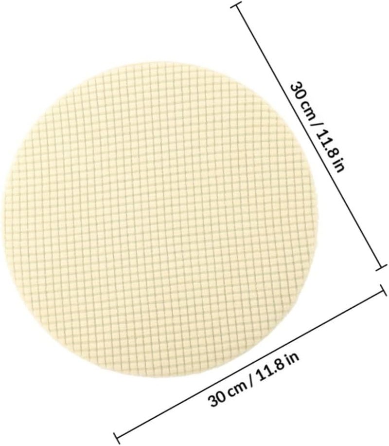 2pcs Elastic Round Stool Covers Bar Stool Seat Protectors Stretch Plush Chair Cushion Covers for Dining Room Chairs Beige Gray - Image 2