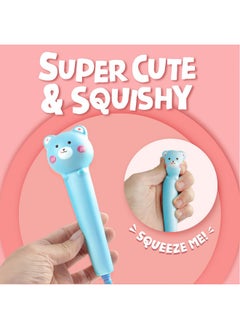 BUNMO Cute Squishy Gel Pens 3-Pack With Soft Grip - Quick Dry Ink In Blue, Red, Black - Gifts For Tween Girls, Cute Pens With 6 Ink Refills - Squishy Design For Squeezing & Relieving Tension  - Image 5
