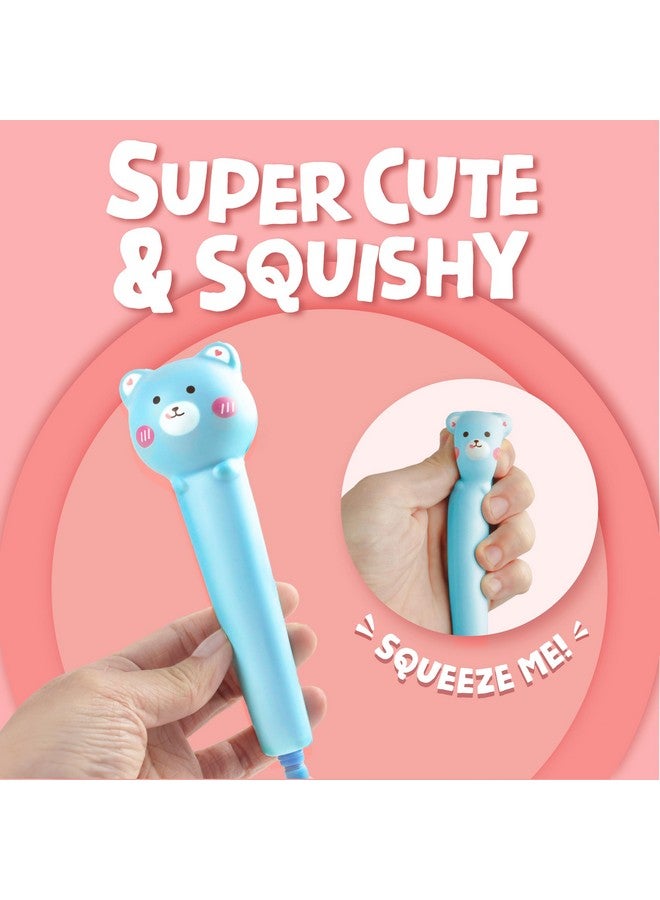 BUNMO Cute Squishy Gel Pens 3-Pack With Soft Grip - Quick Dry Ink In Blue, Red, Black - Gifts For Tween Girls, Cute Pens With 6 Ink Refills - Squishy Design For Squeezing & Relieving Tension - Image 5