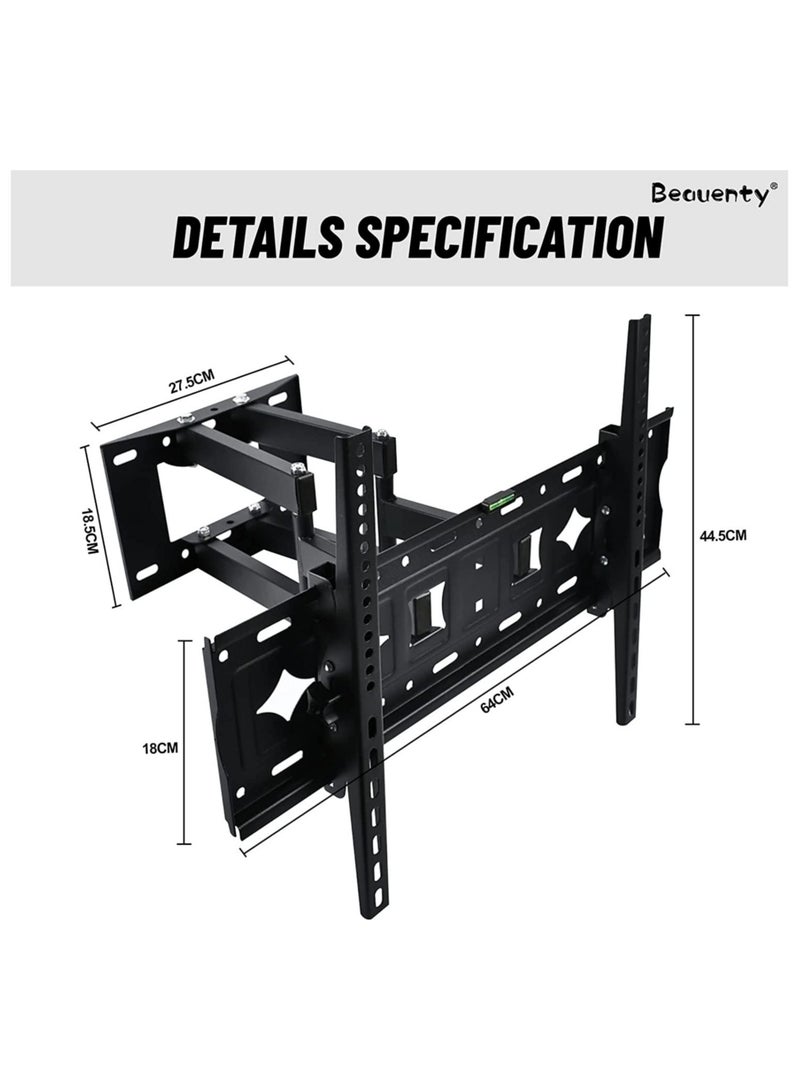 Full Motion TV Wall Mount, Dual Swivel Articulating Arms TV Mount, TV Wall Mount with Extension Tilt Rotation for 32-80 Inch TV, Max VESA 600x400mm, Holds Up to 60kg - Image 2