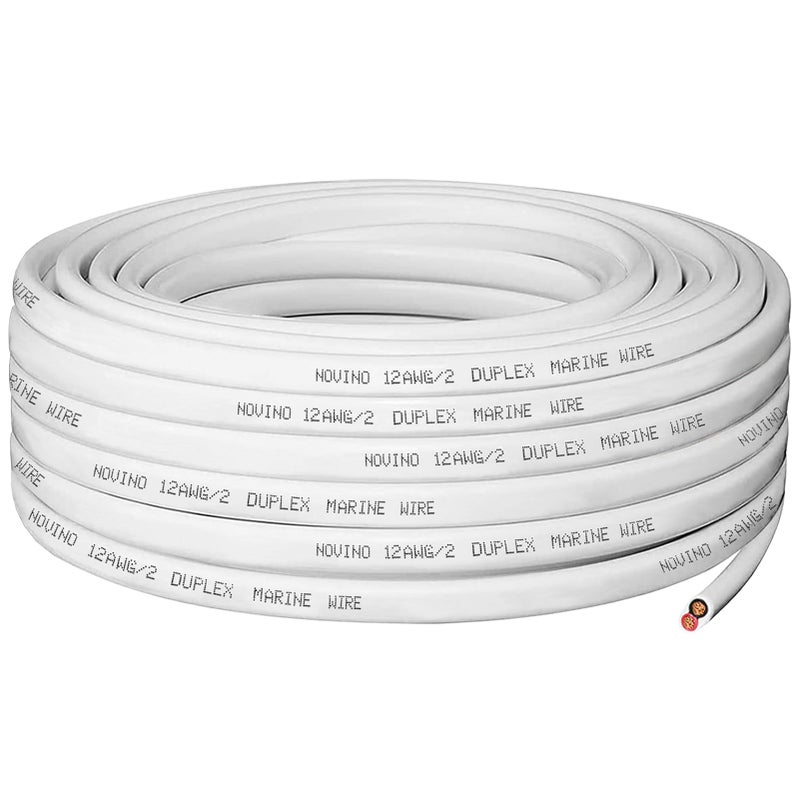 NOVINO 12 Gauge Marine Wire,12 AWG Duplex Marine Grade Wire,30ft Tinned Copper Boat Electrical Cable for Boat/Automotive/RV/Camper/Trailer Outdoor Use - Image 4