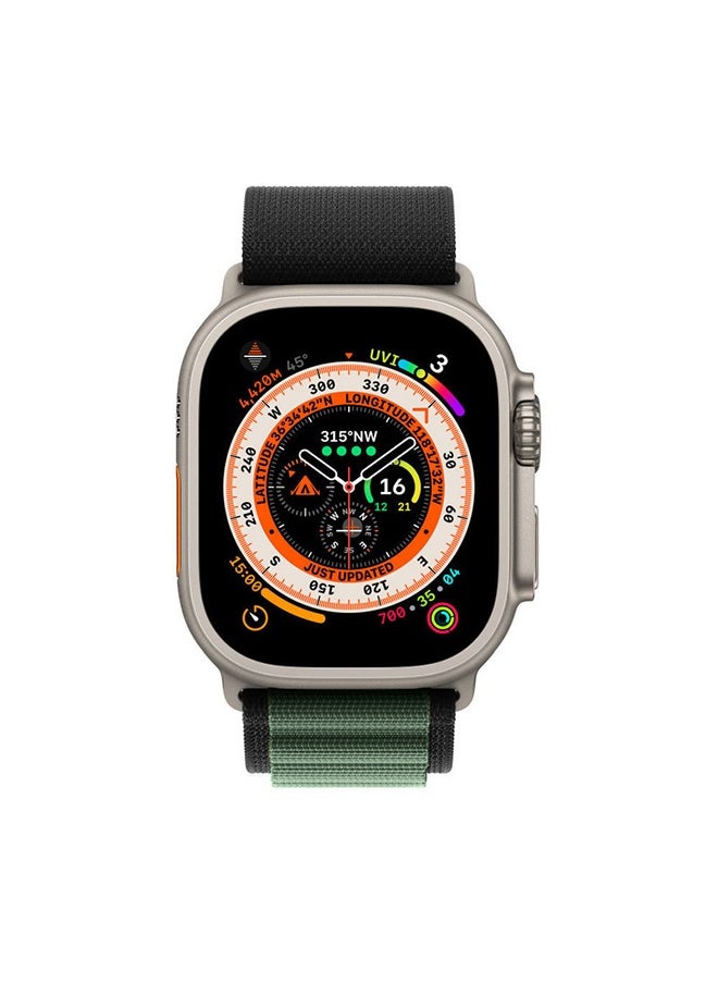 Beauenty - Apple Watch Alpine Loop Band 49mm/45mm/44mm Nylon Woven Sport Strap Compatible with iWatch Series 8/Ultra/7/SE/6/5/4/3/2/1 Green/Black - Image 1