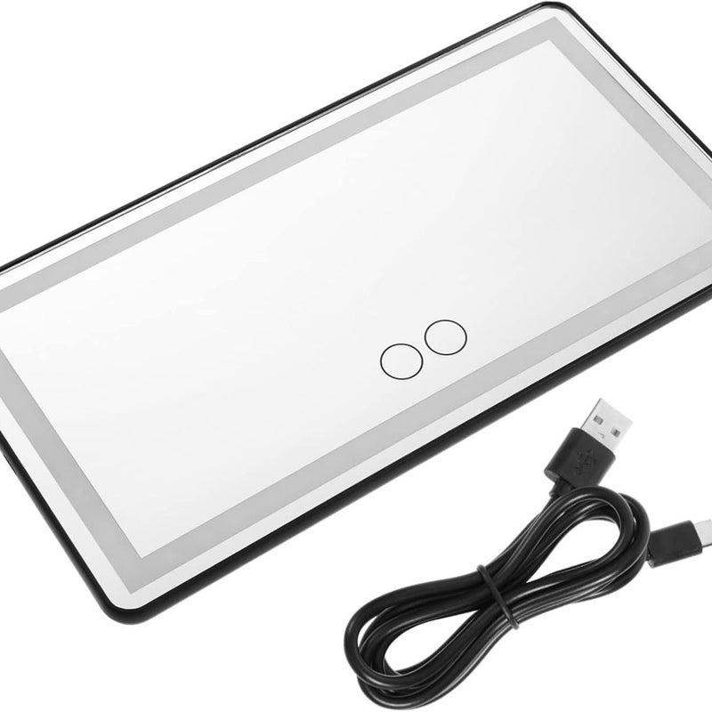 Three-Tone Dimming Rechargeable Car Sun Visor Led Car Makeup Mirror Hd Car Beauty Fill-In Light Atmosphere Mirror - Image 3