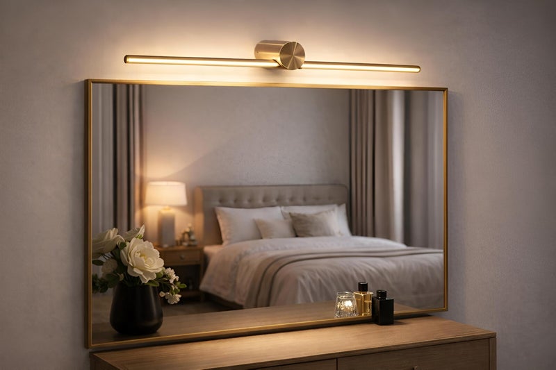 FILLISKA® 12 Watt BlackGold Modern LED Picture/Dressing/Vanity/Bathroom/Mirror Light with 3 Step Light Mode & Non-Adjustable Head (White, Warm White and Neutral White)(2 Year Warranty) - Image 1