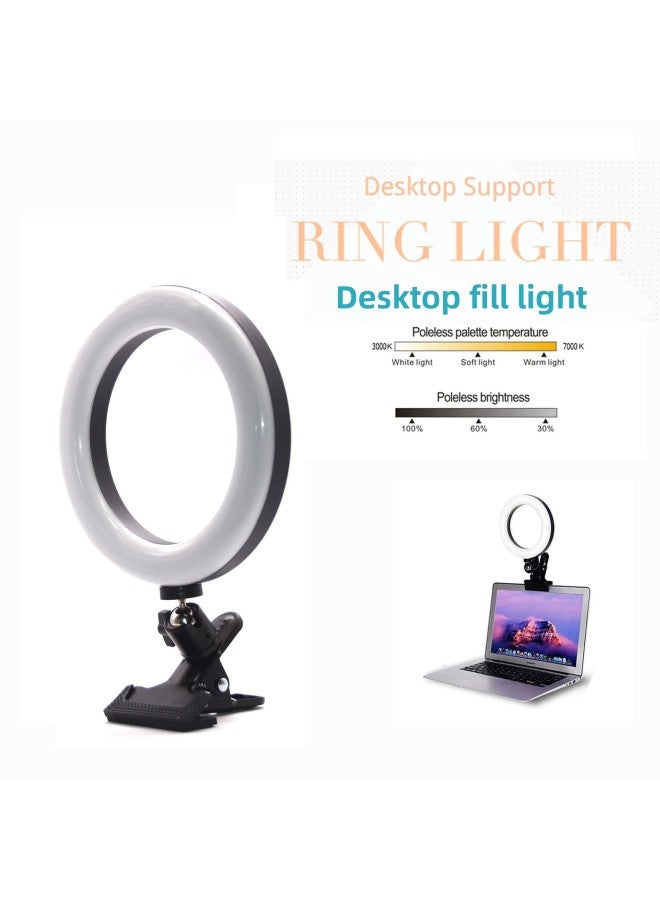 general 20cm Ring Light 8 Inch Clip Desktop Laptop Fill Light Video Conference Beauty Light-Specifications:8 Inch Ring Light Single Head - Image 2