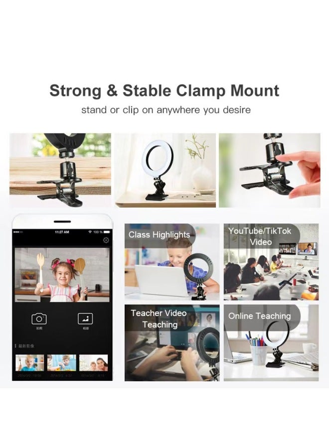 general 20cm Ring Light 8 Inch Clip Desktop Laptop Fill Light Video Conference Beauty Light-Specifications:8 Inch Ring Light Single Head - Image 5
