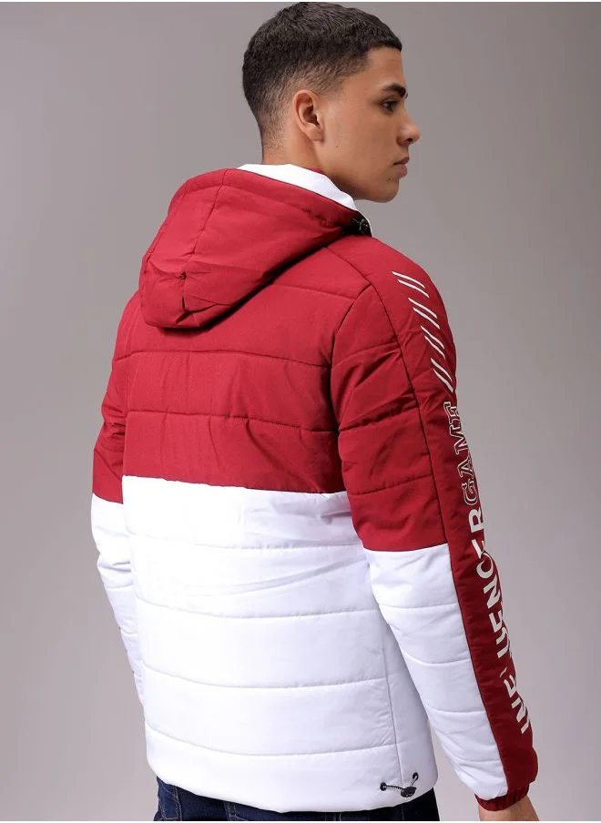 The Indian Garage Co Men Slim Fit Graphic Puffer Jackets