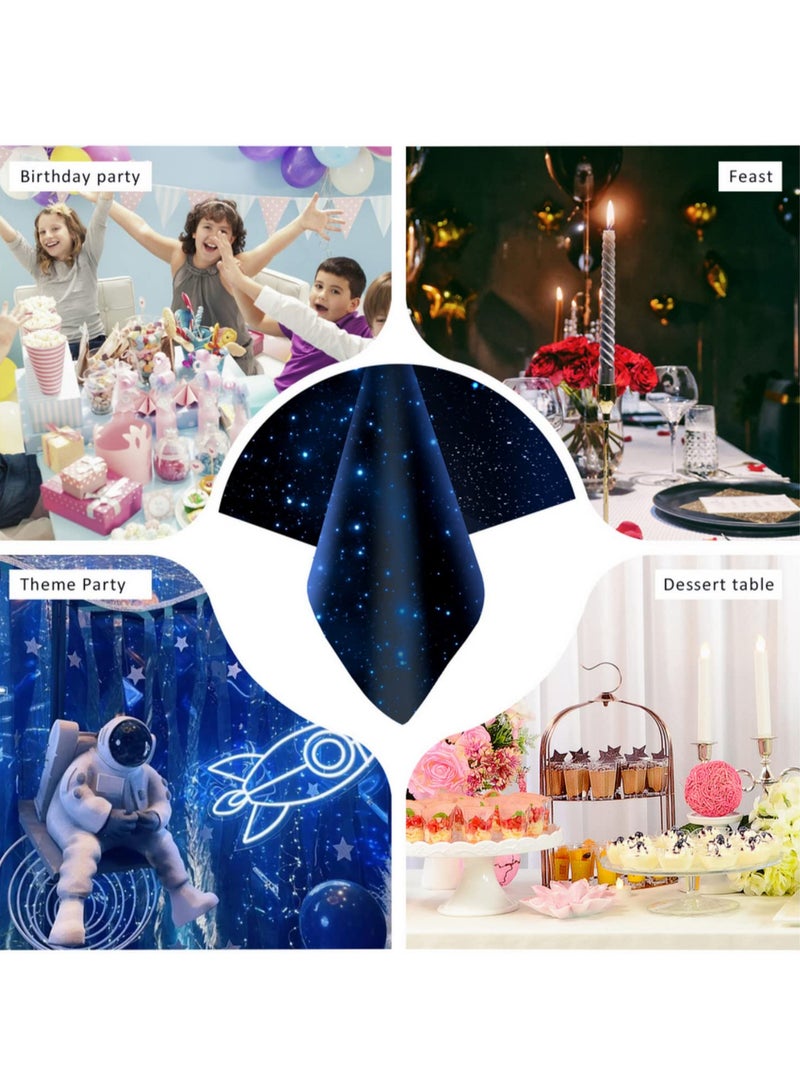 1PCS Space Tablecloth Starry Night Galaxy Theme Plastic Table Cover for Birthday Party Decorations Space Stars Design 137x274cm Party Supplies  - Image 5