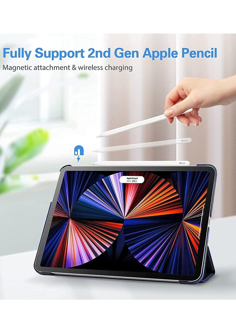 Procases Pad Pro 12.9 Case 2021 2020 2018, Slim Stand Hard Back Shell Smart Cover for iPad Pro 12.9 Inch 5th Gen 2021/4th Gen 2020/3th Gen 2018 -Navy - Image 2