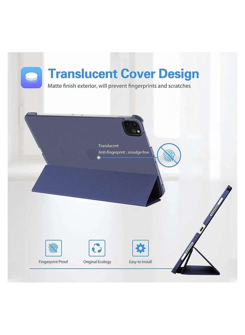 Procases Pad Pro 12.9 Case 2021 2020 2018, Slim Stand Hard Back Shell Smart Cover for iPad Pro 12.9 Inch 5th Gen 2021/4th Gen 2020/3th Gen 2018 -Navy - Image 3