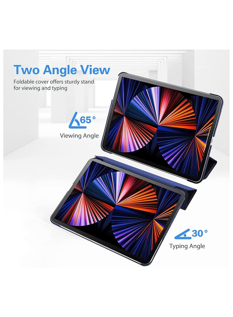 Procases Pad Pro 12.9 Case 2021 2020 2018, Slim Stand Hard Back Shell Smart Cover for iPad Pro 12.9 Inch 5th Gen 2021/4th Gen 2020/3th Gen 2018 -Navy - Image 5