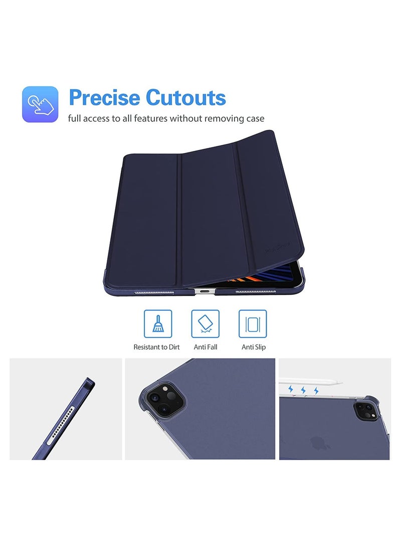 Procases Pad Pro 12.9 Case 2021 2020 2018, Slim Stand Hard Back Shell Smart Cover for iPad Pro 12.9 Inch 5th Gen 2021/4th Gen 2020/3th Gen 2018 -Navy - Image 4