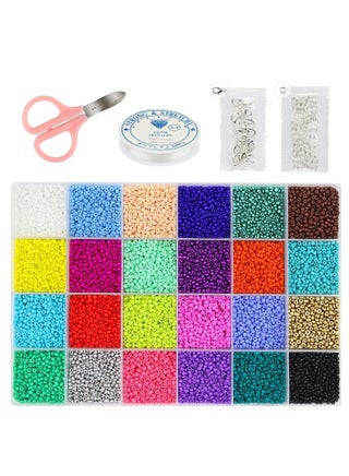 24000 pcs Glass Seed Beads 2MM Small Beads for Jewelry Making 24 Assortment Opaque Color Hole 0.6mm Bracelets Necklaces DIY Crafts Beading Kits - pzsku/Z5A3606AECD8A5414E881Z/45/_/1684979474/3e9be290-fecf-41e4-9e23-032baf4c7772
