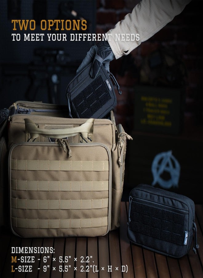 CLTAC Tactical Molle Admin Pouch Utility EDC Tool Pouch Bag Horizontal Modular Pouches Include US Flag Patch & D-Ring - Image 4