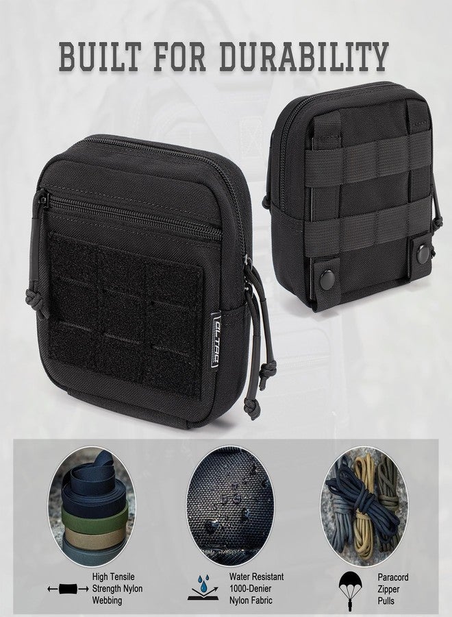 CLTAC Tactical Molle Admin Pouch Utility EDC Tool Pouch Bag Horizontal Modular Pouches Include US Flag Patch & D-Ring - Image 2