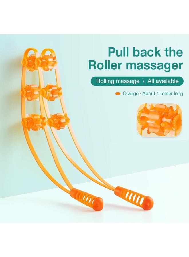 Loquat Back Shoulder Neck Muscle Massager, Meridian Massage Tool, Cellulite Foot Body Massager, Fitness Physiotherapy Massage Roller