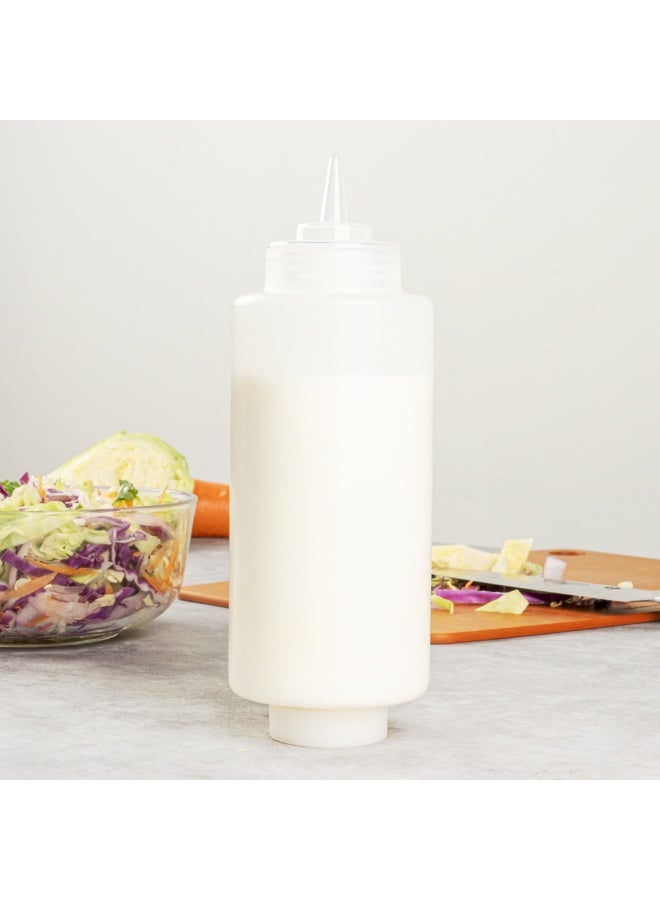 Restaurantware 32 Ounce Condiment Squeeze Bottle, 1 Refillable Lid FIFO Squeeze Bottle - Precison Dispensing Tip, Flexible, Clear Plastic Squeeze Bottle For Sauces, For Sauces, Spreads, Or Condiments - Image 3