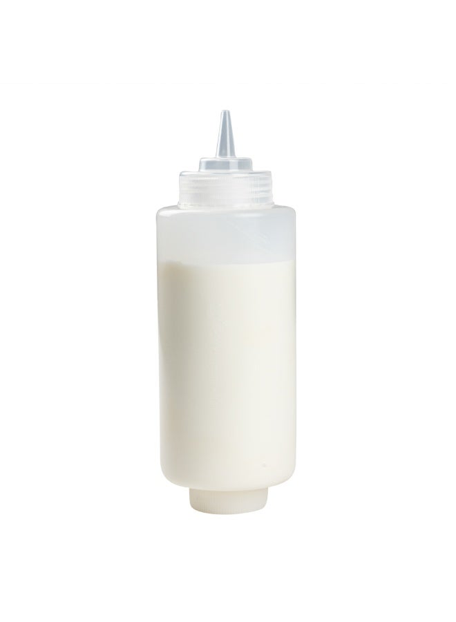 Restaurantware 32 Ounce Condiment Squeeze Bottle, 1 Refillable Lid FIFO Squeeze Bottle - Precison Dispensing Tip, Flexible, Clear Plastic Squeeze Bottle For Sauces, For Sauces, Spreads, Or Condiments - Image 2